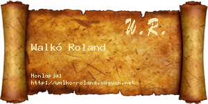 Walkó Roland névjegykártya